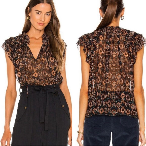 Ulta Johnson 100% Silk Elf Printed Top - Picture 9 of 12